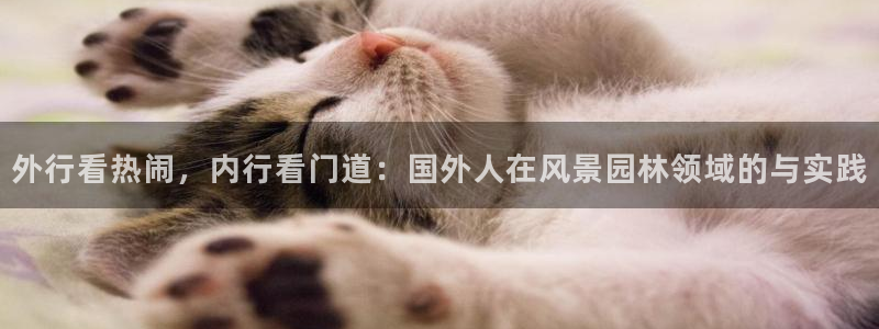 新宝gg代理注册：外行看热闹，内行看门道：国外人在风景园林领域的与实践